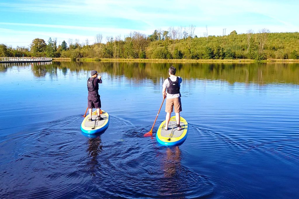 2 people SUPping on the Shannon